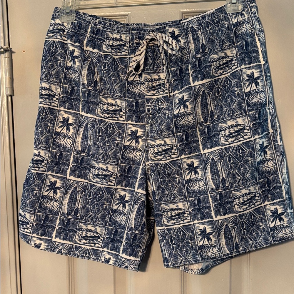 Favant Hawaii Blue Patterned Men's Swimming Suit Board Shorts